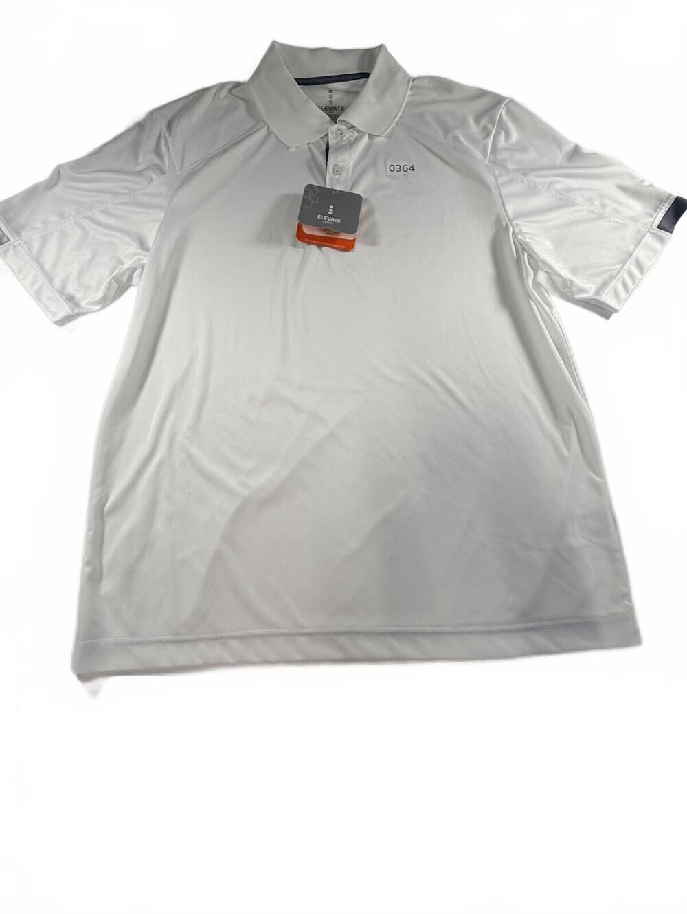 Elevate White Polo Shirt with Navy Sleeve Accents